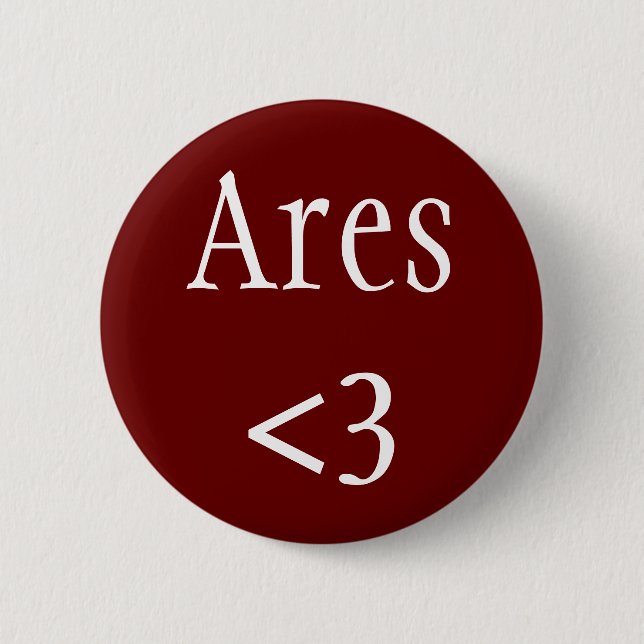 Ares <3 - Greek God of War 2 Inch Round Button (Front)