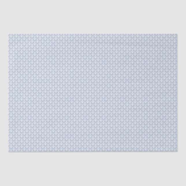 Ares (Chambray Blue) – Symmetric Seashell Pattern Tissue Paper (Front)