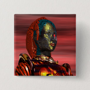 ARES - CYBORG 2 INCH SQUARE BUTTON