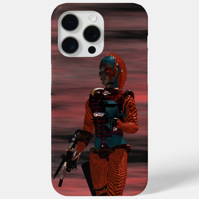 ARES CYBORG,RED SUNSET Science Fiction,Sci-Fi Case-Mate iPhone Case (Back)