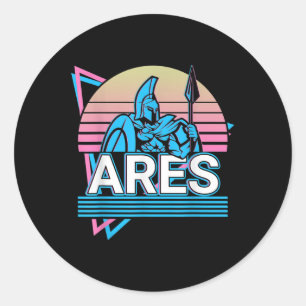 Ares Greek God War Classic Round Sticker