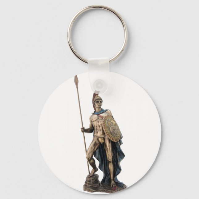 ARES GREEK WARRIOR GOD STATUE KEYCHAIN (Front)