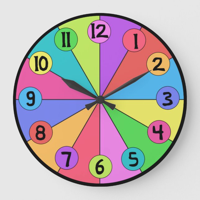 Arêtes colorées Horloge des enfants (Recto)