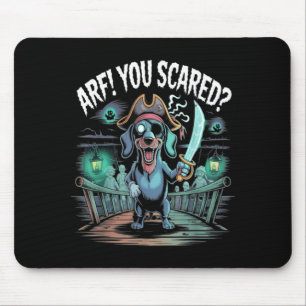 Arf You Scared_ Funny Dachshund Dog Halloween Mouse Pad