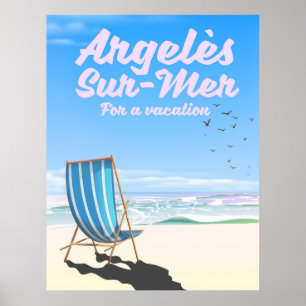 argelès-sur-mer France affiche de voyage