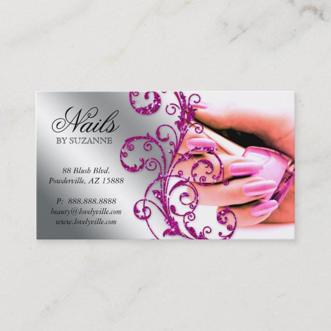 Argent 2 de rose de parties scintillantes de carte (Devant)