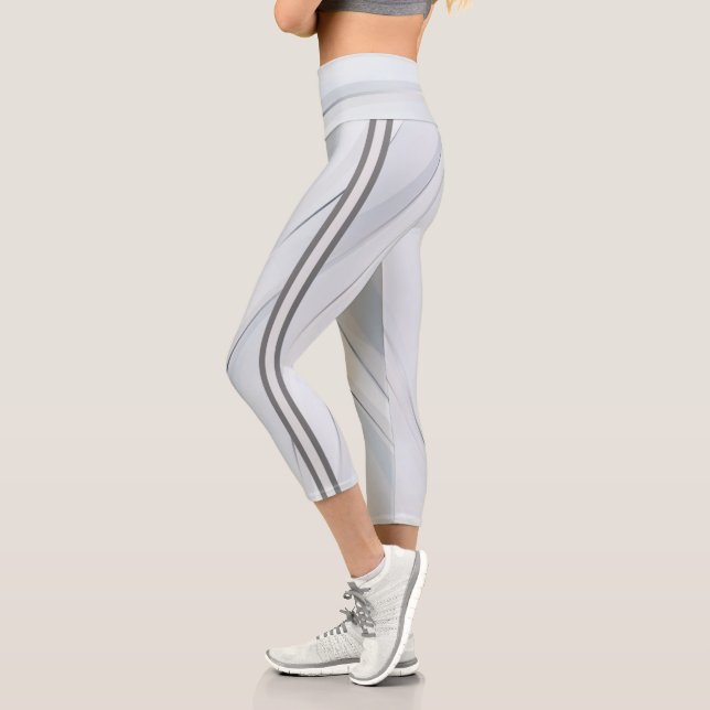 Argent Attoni Doublure Haut Taille Capri Leggings (Gauche)