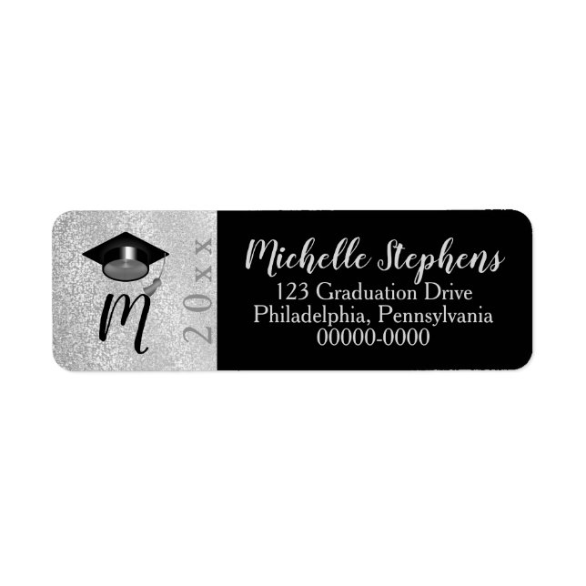 ARGENT | Black Faux Parties scintillant Grad Casqu (Devant)