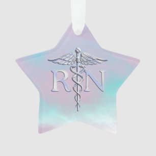 Argent comme RN Caduceus Médicale Mère Pearl
