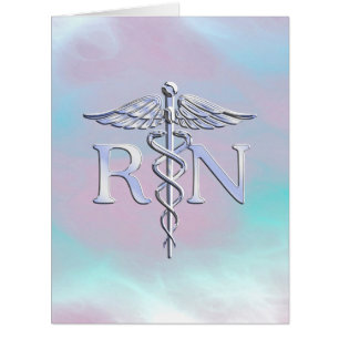 Argent comme RN Caduceus Médicale Mère Pearl