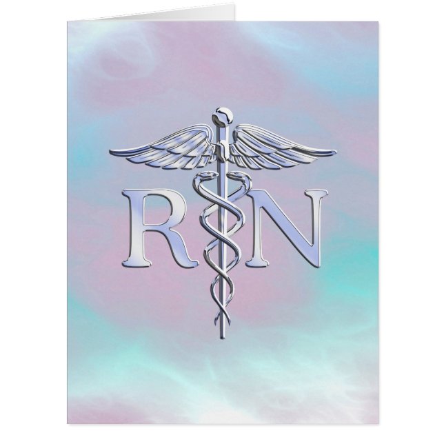 Argent comme RN Caduceus Médicale Mère Pearl (Devant)