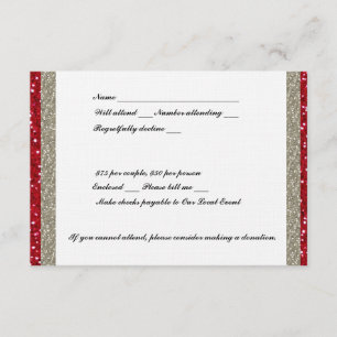 Argent de fantaisie et événement rouge RSVP