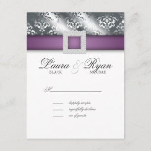 Argent de pourpre de bijou de carte- de réponse de