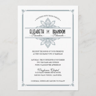 Argent de Vinatge Deco et faire-part de mariage