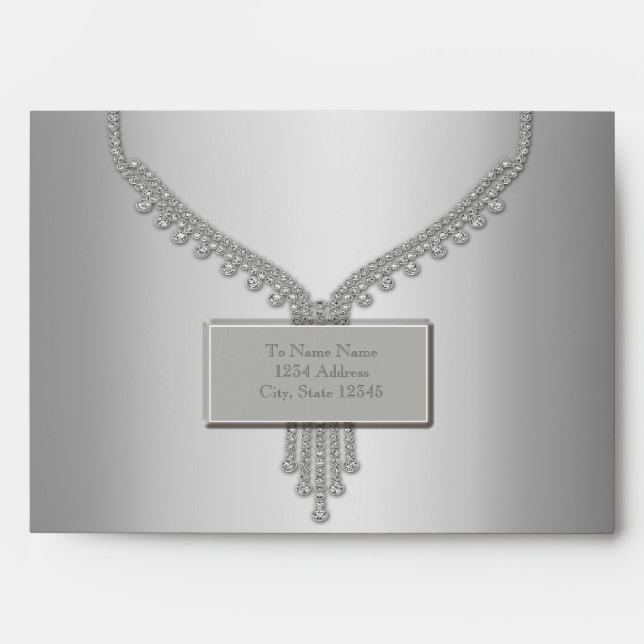 Argent Diamants Enveloppe Argent (Devant)
