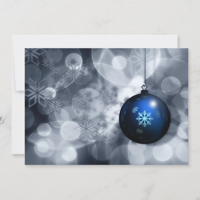 argent et bleu festif Carte de vacances affaires (Devant)