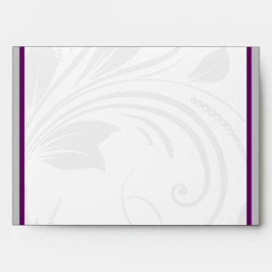 Argent et enveloppe florale pourpre de mariage de