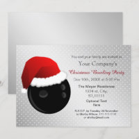 argent Fête d'entreprise Invitation de Bowling