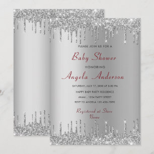 Argent Gold Drivers Baby Boy Shower Invitation Car