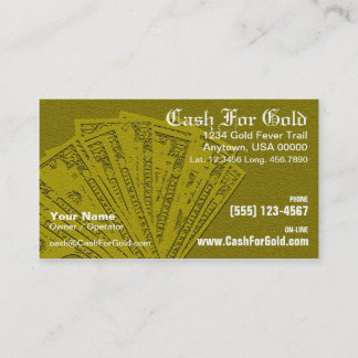 Argent liquide pour le carte de visite d'or