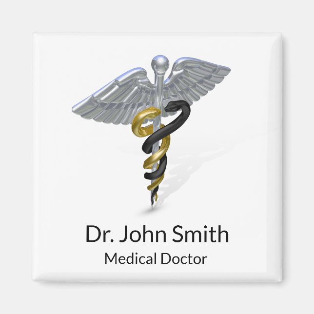 Argent Médicale Caduceus Black Gold - Aimant (Devant)