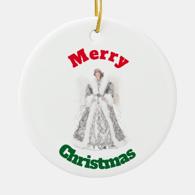 Argent Noël Angel Ornement (Devant)