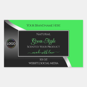Argent noir vert avec logo Étiquettes de produits