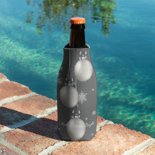 Argent ornements de Noël Glacière bouteille (Piscine in situ)