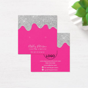 Argent parties scintillant gouttes roses boucles d