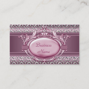 Argent rose Satin Trim Carte de visite élégant 2