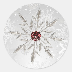 argent rouge flocons de neige autocollants de mari