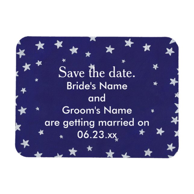 Argent Stars Royal Navy Blue Magnet Réservez la da (Horizontal)