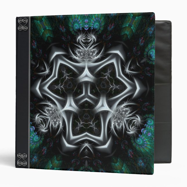 Argent Triadz Fractal Art Avery Classeur (Devant/Intérieur)