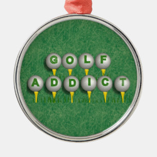 Argenté Golf Addict golfer rond ornement pendentif