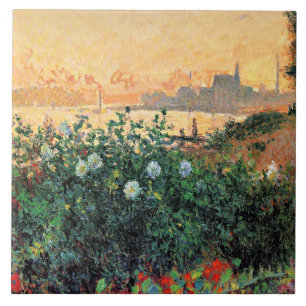 Argenteuil, Flowers by the Riverbank, Tile