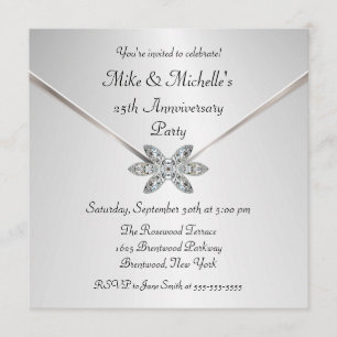 Argentez les 25èmes invitations de broche de