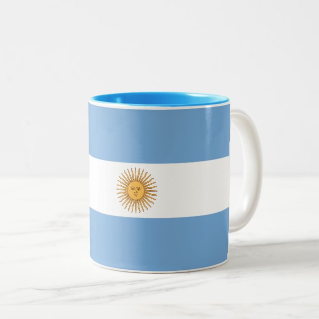 Argentian Flag Two-Tone Coffee Mug (Front Right)