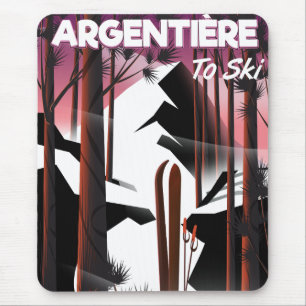 Argentière, France ski travel poster Mouse Pad