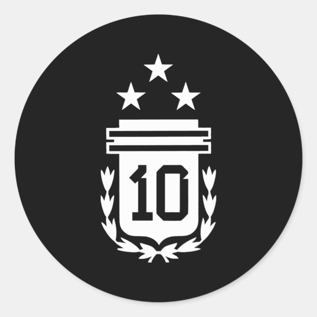 Argentina 3 Stars Argentinian Flag Three Stars 10  Classic Round Sticker (Front)