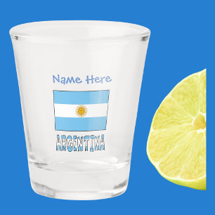 Argentina and Argentine Flag Blue Personalization Shot Glass