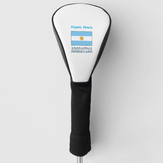 Argentina and Argentine Flag Personalized  Golf Head Cover (Front)