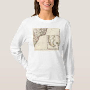 Argentina and Chile Engraved Map T-Shirt