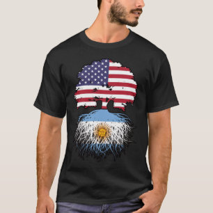Argentina Argentine American USA Tree Roots Flag T-Shirt