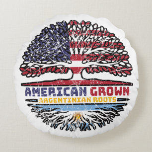 Argentina Argentine Argentinian US USA America Round Pillow