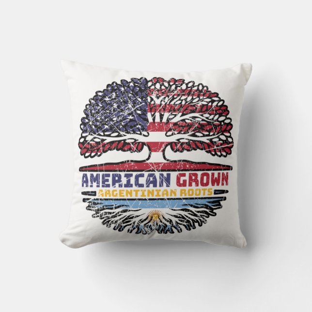 Argentina Argentine Argentinian US USA America Throw Pillow (Front)