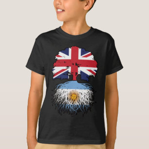 Argentina Argentine British UK Tree Roots Flag T-Shirt