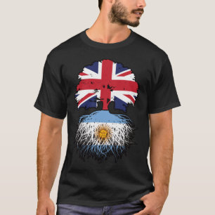 Argentina Argentine British UK Tree Roots Flag T-Shirt
