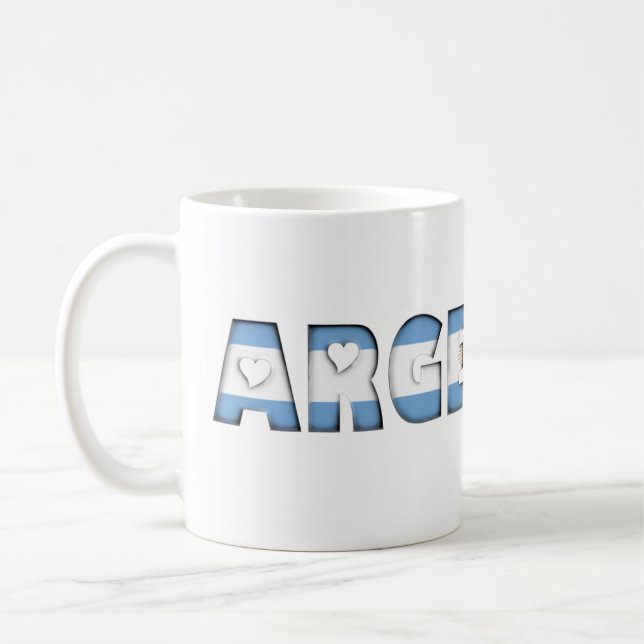 Argentina Argentine Flag Colours Typography Coffee Mug (Left)