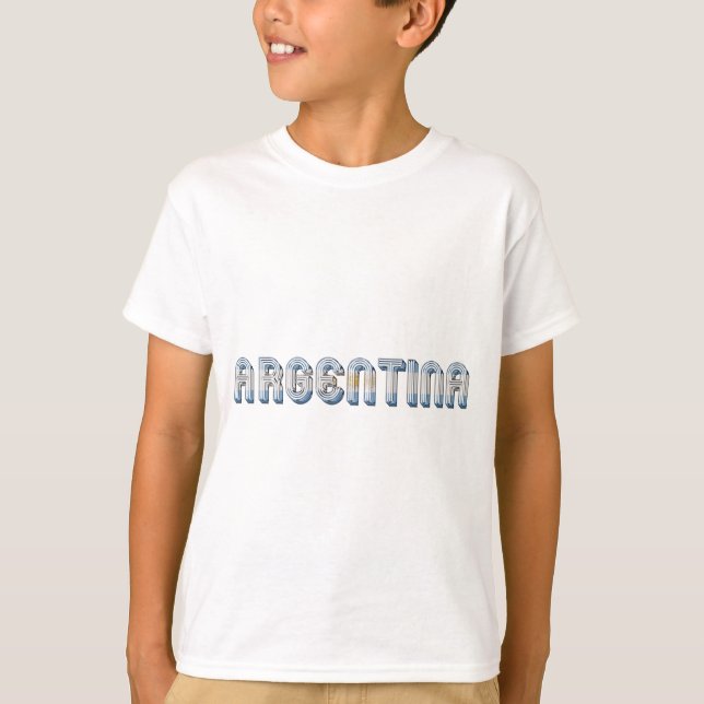 Argentina Argentine Flag Colours Typography T-Shirt (Front)