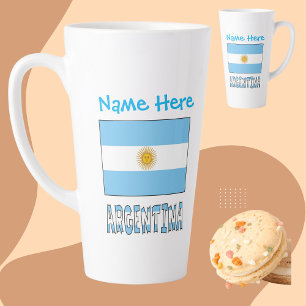 Argentina Argentine Flag Personalized Name Large Latte Mug
